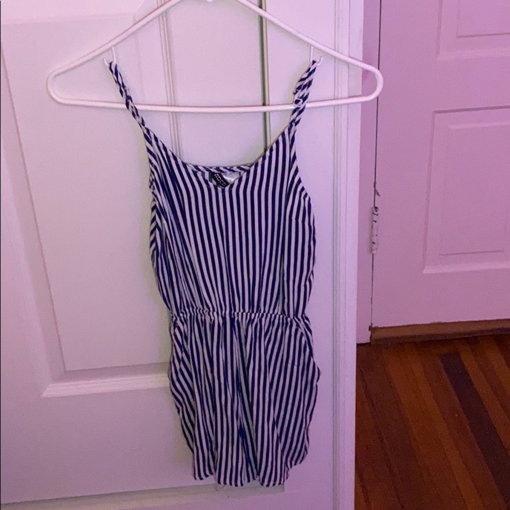Blue and white Romper